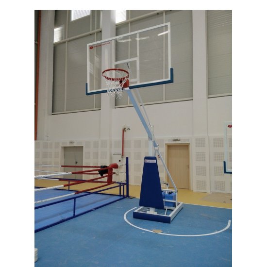 Стойка за баскетбол мобилна плексиглас за зала