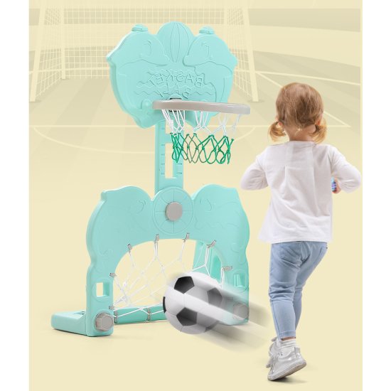 Пързалка с люлка, баскетболен кош и футболна врата 5 в 1 inSPORTline Multino