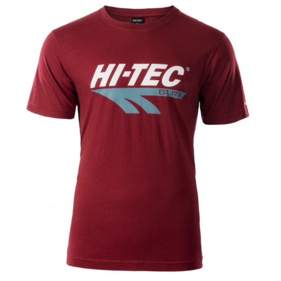 Мъжка тениска HI-TEC Retro, Тъмночервен