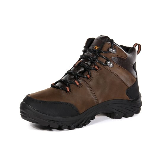 Мъжки туристически обувки REGATTA Burrell WP - Тъмнокафяв