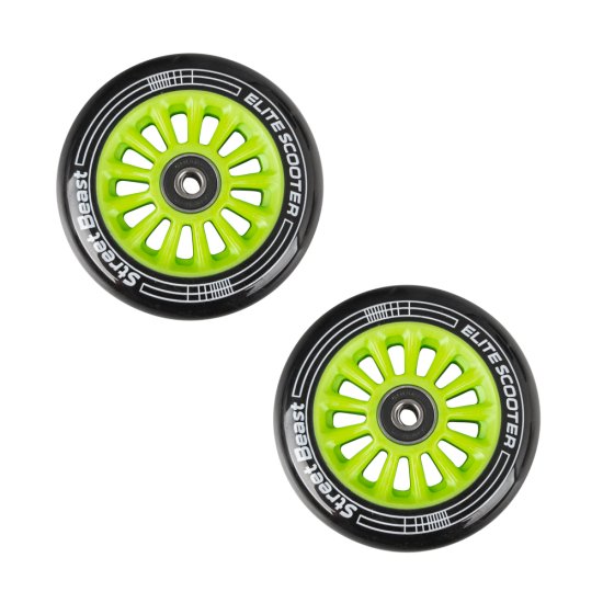 Резервни колела 100 мм за тротинетка за трикове STREET BEAST, Черен / Зелен