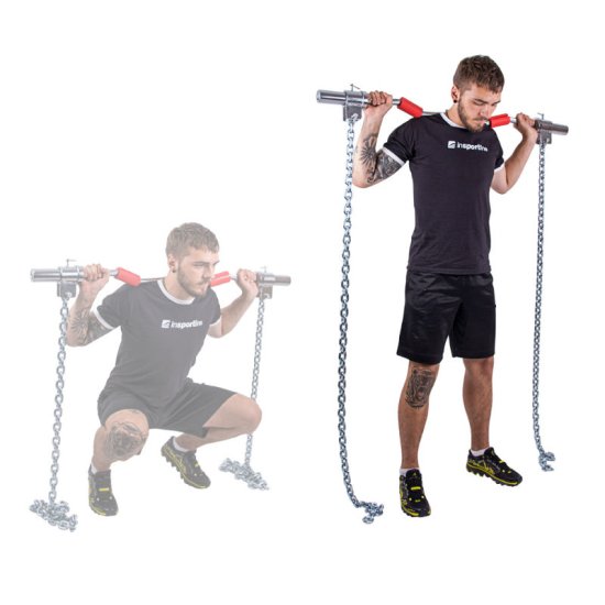 Комплект тренировъчни вериги с лост inSPORTline Chainbos 2x5kg